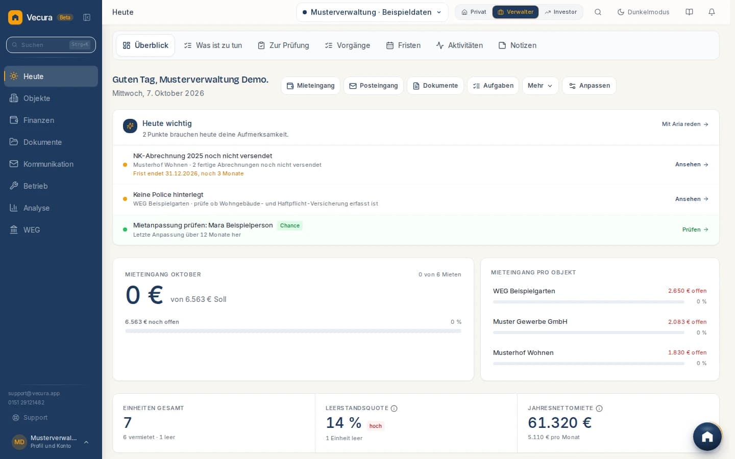 Vecura. KI-Immobilienverwaltung